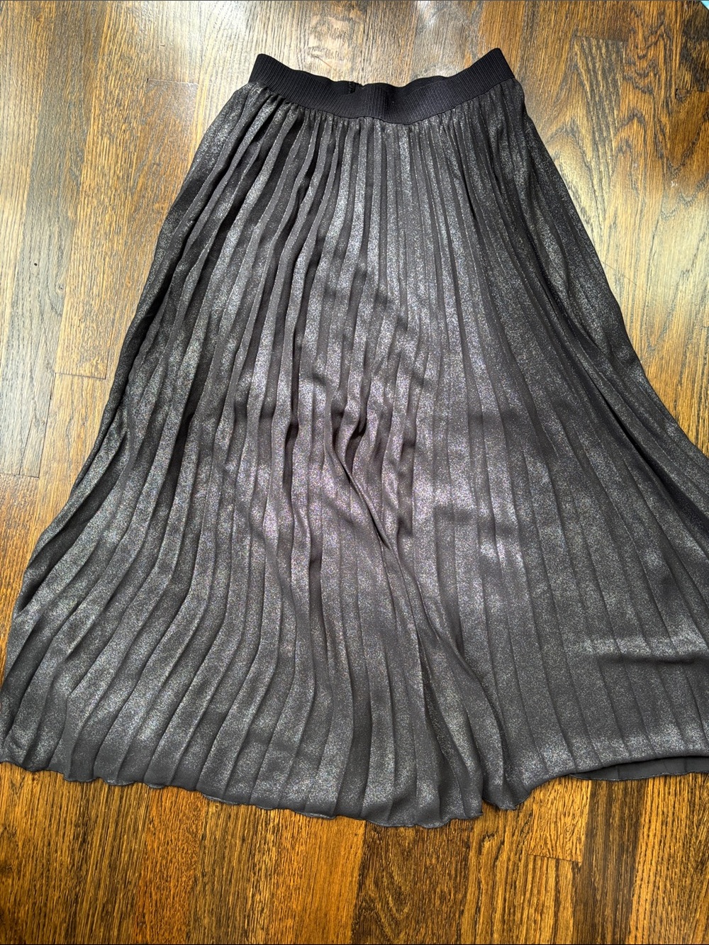 Pleated Metallic Midi Skirt H&M - Black size 6